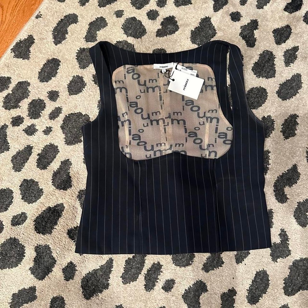 Miaou Pinstripe Corset Top